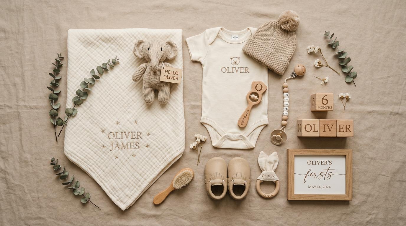Personalizirana darila za otroke in dojenčke - priponke, pliški, bodiji in steklenice z imenom